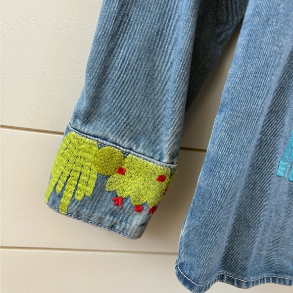 Embroidered Denim Button-Up Shirt - Picture 3 of 6